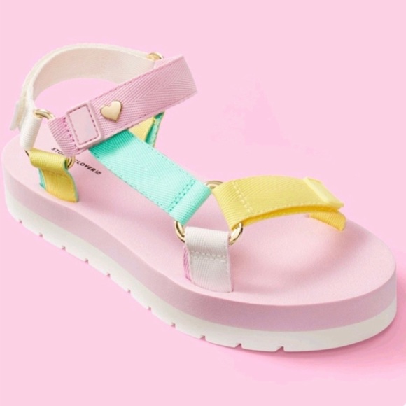 Stoney Clover Lane x Target Women's Sports Sandals Shoes Green/Pink/Yellow (12) - Picture 2 of 4